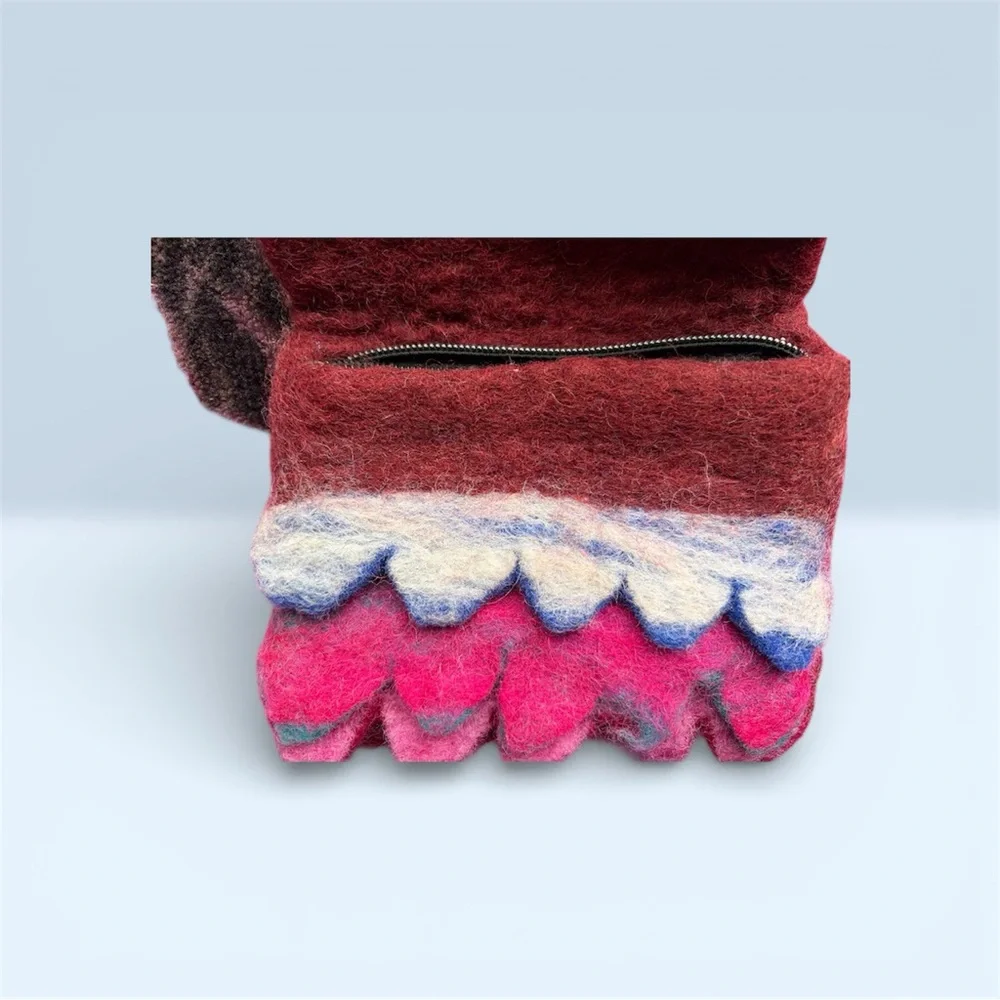 Colorful Owl Felt Zippered Coin Purse/Wallet. 🦉
